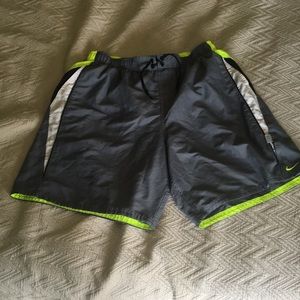 Nike Swim Trunks Size XXL Gray and Neon Yellow